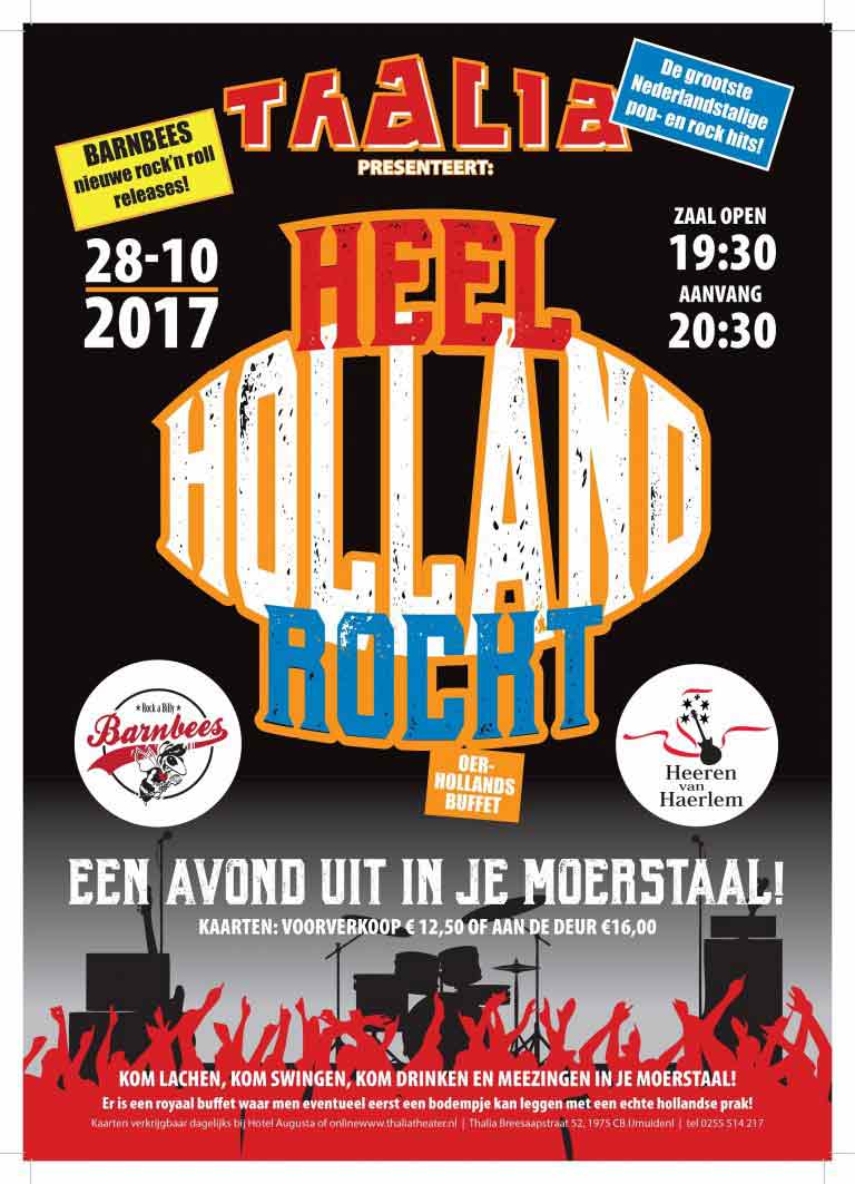Thalia Theater presenteert 28 oktober Heel Holland Rockt!