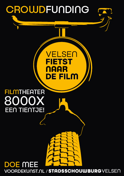 Samen maken we een filmtheater in Velsen. Voor de realisatie van het filmtheater in de schouwburg is 8000 keer een tientje nodig. Voor het bij elkaar brengen van dat bedrag start de Stadsschouwburg Velsen vanaf dinsdag 23 juni een grote crowdfunding-actie.